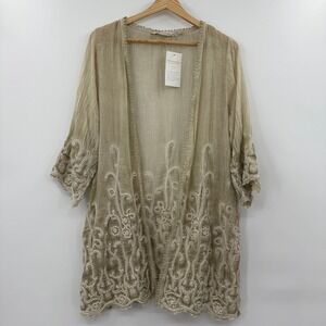 Soft‎ Surroundings Womens vintage taupe Giselle Topper Size medium NWT